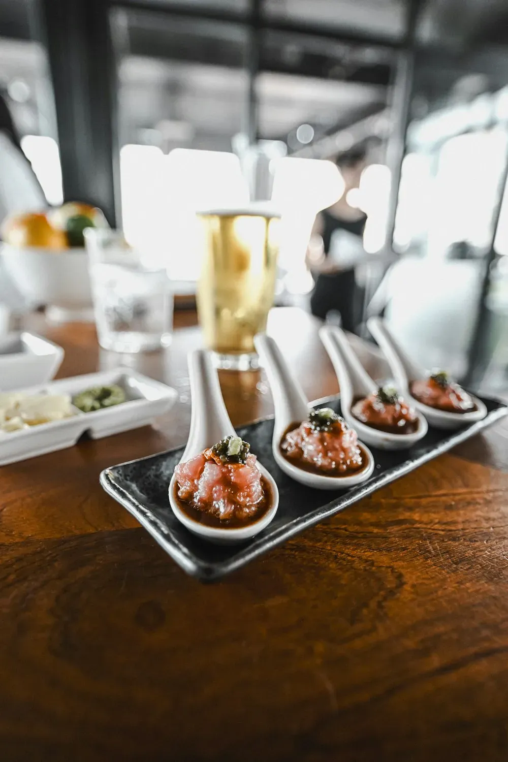 Degustación de ceviches en cucharas
