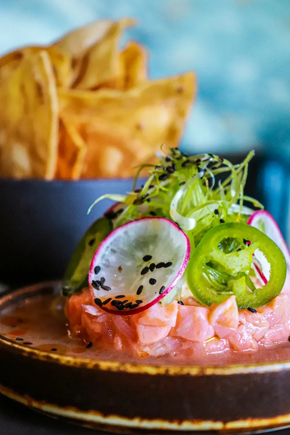 Tiradito con rabanito y ají
